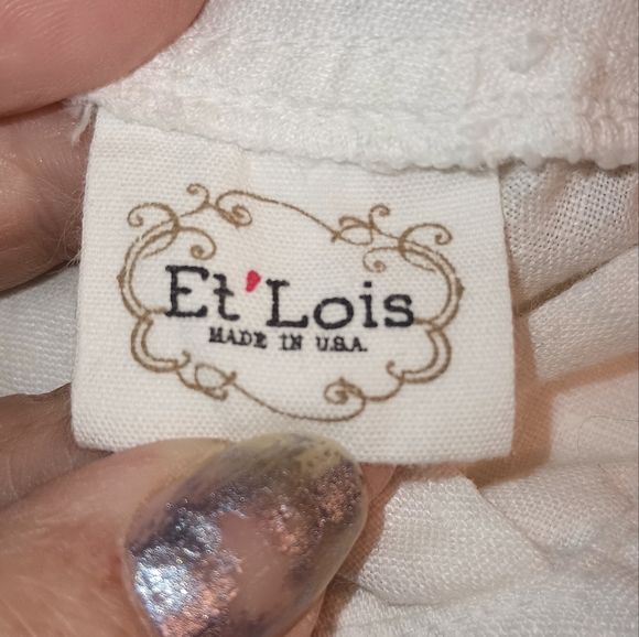 Et’Lois 100% Linen White V- Neck 3/4 Length Sleeve Tunic Size L - Picture 2 of 4